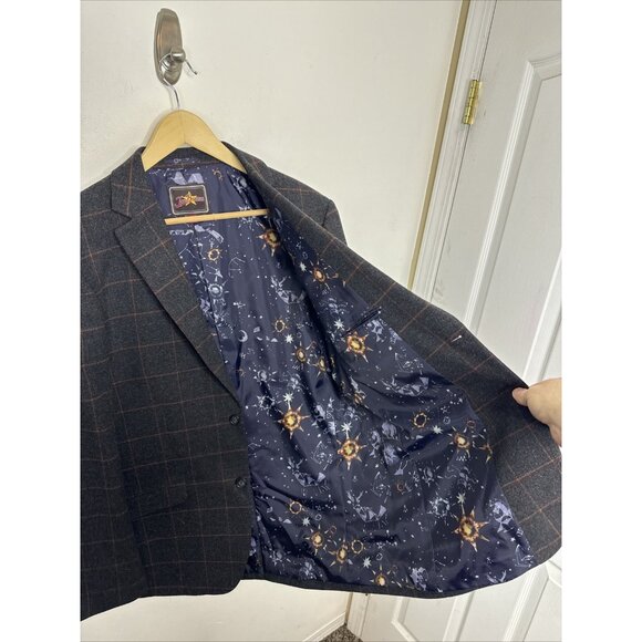 Joe Browns Tweed Jacket Blazer Wool Blend Gray Check Men's 44 - Picture 5 of 9
